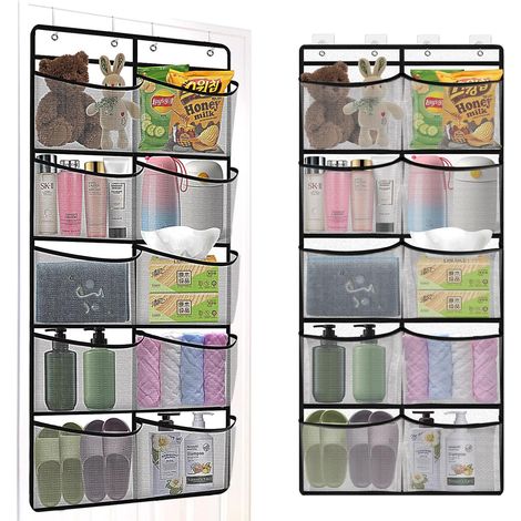 Hängeaufbewahrung, Hängeregal, Hängeaufbewahrung, Tür-Organizer, multifunktionaler Tür-Hänge-Organizer mit 10 Netztaschen für Schlafzimmer, Küche, Schrank
