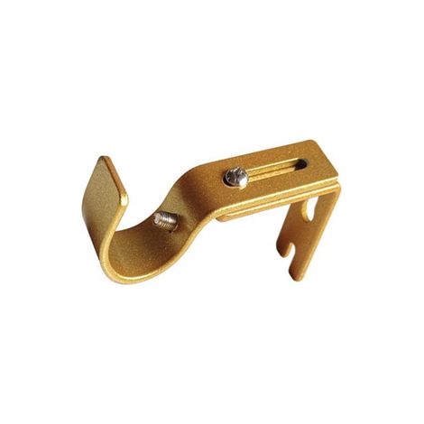 Soporte de barra para cortina de alta calidad, montaje en pared, ganchos ajustables (dorado, 1 por paquete) (1/5)
