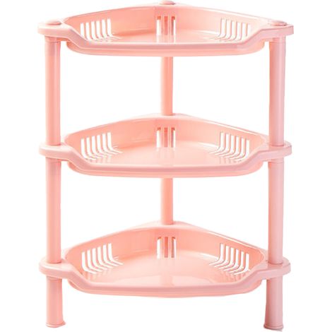 Etagere De Salle De Bain - En Plastique PP Transparent - Pour Coin De Douche - Avec Trous D’Évacuation - 3 Niveaux - 1 Pièce (1/5)