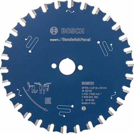Bosch Accessories Expert for Sandwich Panel 2608644366 Kreissägeblatt 165 x 20 x 1.6 mm Zähneanzahl: