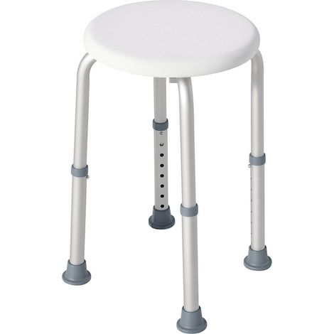 Tabouret de Douche réglable en Hauteur siège de Douche Ergonomique Pieds antidérapants Charge Max. 136 Kg alu HDPE Blanc (1/5)