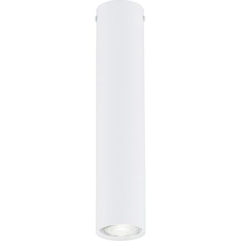 Plafoniera Moderna Faretto Tecno 1 Luce Acciaio Bianco 30 Cm (1/5)