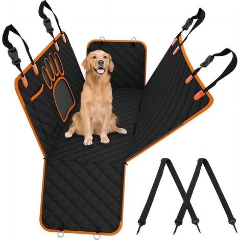 Housse de coffre de voiture pour chien, antidérapante et imperméable, facile à nettoyer, avec fenêtre de visualisation, housse de coffre de voiture universelle, 137 x 147 cm, noir, OUYLAF (1/5)