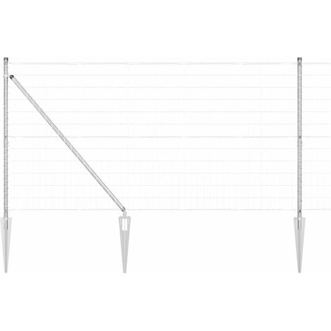 Maison Exclusive - Schweißdrahtzaun mit Spikes 10 x 1,4 m (B x H)