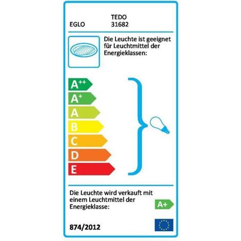 Applique murale - Eglo - TEDO - LED - Blanc - GU10 max. 1X5W (1/2)