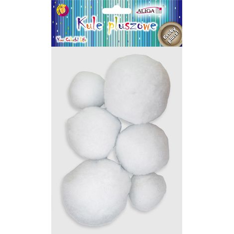 Bolas de nieve de peluche, felpa gruesa, 6 piezas POM-3517