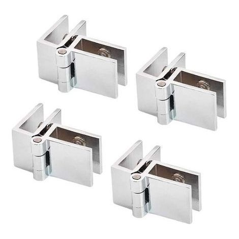 4 piezas de bisagras para puertas de vidrio de 90 grados, bisagras de acero inoxidable para puertas de vidrio, bisagras plegables para vidrio, bisagras de abrazadera para puertas (1/5)