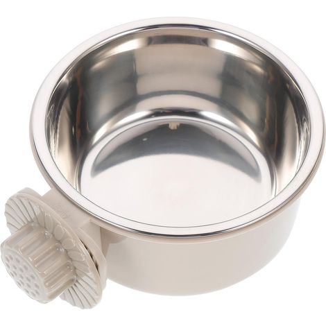 Gamelle Suspendue en Acier Inoxydable Léger pour Chien et Chat Bol Double Couche et Fixation Facile sur Cage pour Animaux de Compagnie (1/5)