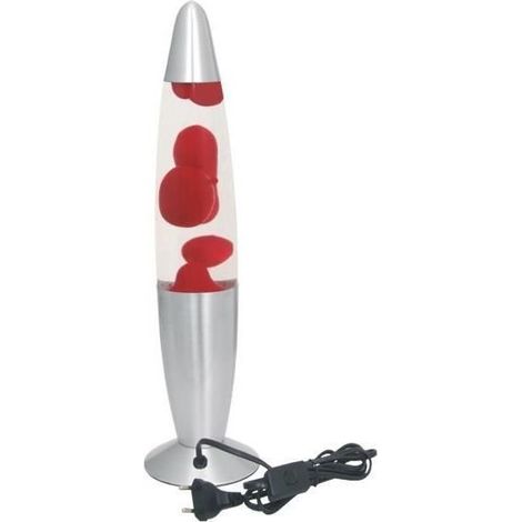 Dakota — Lampe lave rouge 34 cm (Ø 8 cm)