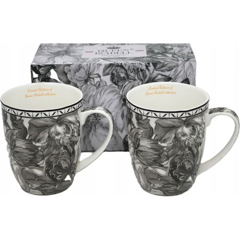 Juego de tazas de porcelana de 400 ml en caja de regalo - Colección Rosa Gris (1/5)