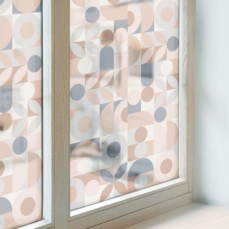 Film pour Vitre Intimité 100x116 Vitrail Collés sur le Verre Protection pour Chambre Cuisine Salle de Bain Adhésif Décoratif Mosaïque abstraite (1/5)