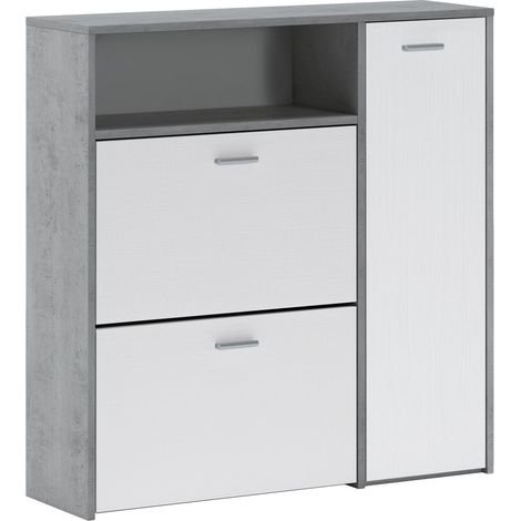 Mobile da Ingresso Dafenagya, 4/5 Paia, 3 Ripiani, 26.6x91.5x94h cm Grigio Cemento (1/3)