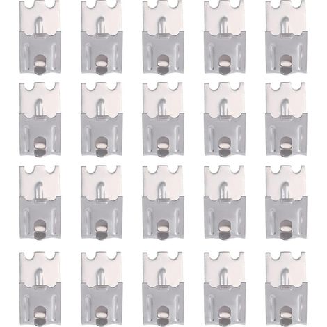 Lot de 20 Clips Support Étagère en Acier Inoxydable Argenté pour Congélateur et Réfrigérateur, Crochet Solide Haute Capacité de Charge, Ne Raye Pas L'appareil (1/5)