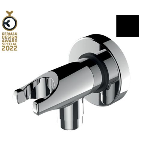 Support douchette en laiton avec prise d'eau noir mat Apice - Bossini CE3000073