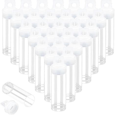 Lot de 30 tubes transparents pour perles, tubes de rangement en plastique avec bouchons. (1/5)