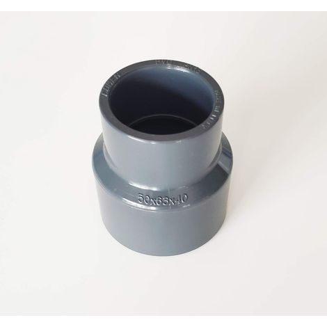 Réduction conique 63mm Male ou 50mm Femelle vers 40mm Femelle ou 50mm Male PVC Pression PN16 (1/2)