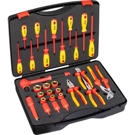 VIGOR VDE Werkzeug Satz, 1/2 (12,5 mm) Vierkant hohl, Außen Sechskant Profil, Innen TORX Profil, Innen Sechskant Profil, Kreuzschlitz Profil PH, Pozi (1/5)