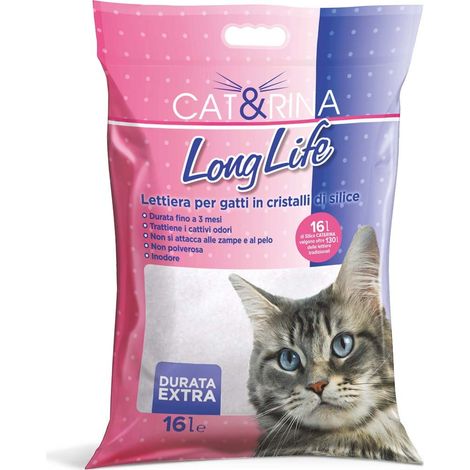 Litière pour chat Long Life en cristaux de silice 16 litres