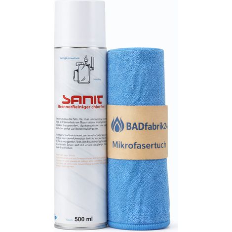BADfabrik24 Sanit BrennerReiniger chlorfrei, 500 ml + Mikrofasertuch (1/5)