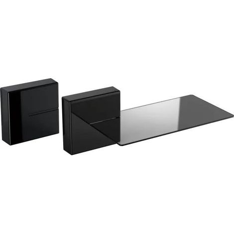 Meliconi 480521 BA Modulares Regal Wandverteiler Acrylnitril-Butadien-Styrol (ABS), Gehärtetes Glas Schwarz Regal