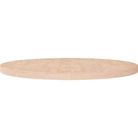 vidaXL Superficie de mesa redonda madera de roble sin tratar Ø90x4 cm (1/4)