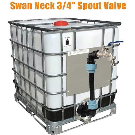 Robinet de sortie pour raccord de réservoir IBC, col de cygne IBC, adaptateur IBC, robinet de sortie 3/4 pouce (1/4)