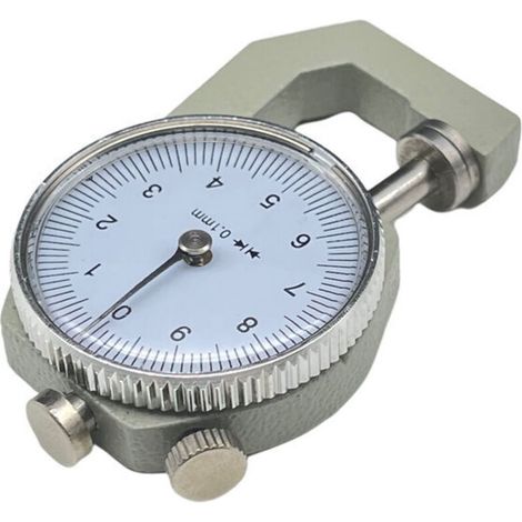 Jauge d'épaisseur à Cadran Rond 0 à 10 mm en métal Plastique Robuste Jauge d'épaisseur en métal précise et Durable Jauge d'épaisseur en Cuir pour Panneau de tuyaux en Papier (1/4)