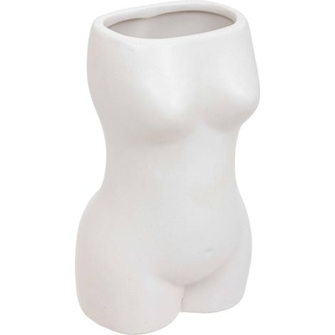 Vase Objet déco en céramique Blanche H 17 cm - Atmosphera (1/5)