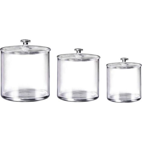 Lot de 3 Boite Coton Tige , Distributeur Coton, Boite de Rangement Plastique pour Salle de Bain (1/5)