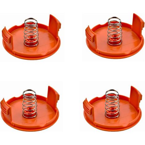 Lot de 4 cache-bobines et ressorts de rechange pour débroussailleuse Black et Decker,Compatible avec RC-100-P et le ressort AF-100 Line (1/5)