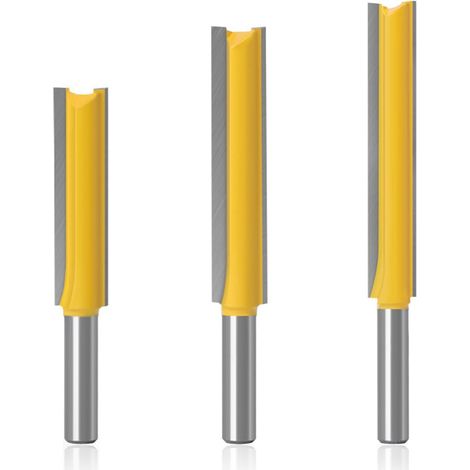 Nazalus-Sale 3-teiliges gerades Bit-Set mit 8 mm Schaft, Hartmetall-Holzfräser, Holzbearbeitungswerkzeuge, 3-teiliges extra langes, gerades Fräser-Bit, 8 x 12,7 x 50, 8 x 12,7 x 63, 8 x 12,7 x 76