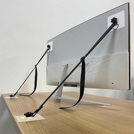Sangle de sécurité réglable pour téléviseur, adaptée aux meubles TV ou aux bureaux sangle anti-chute pour écran ancrage anti-basculement pour meubles (1/5)