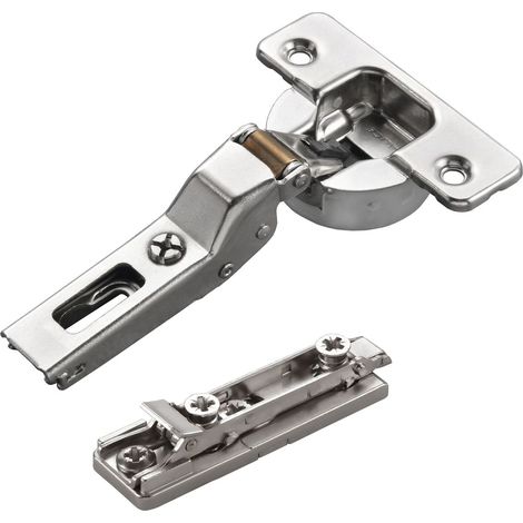 2 x Salice Topfband Serie 700 mit Dämpfer im Topf 110° Bohrbild T45 Mittelanschlag mit Linear-Montageplatte Höhe 3 mm mit vormontierten Euroschrauben, Exzenterverstellung Möbelscharnier von SOTECH (1/5)