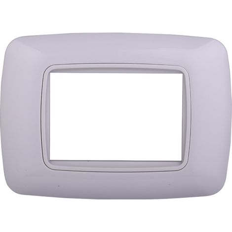 Ettroit Serie Space Placca 503 3P Moduli Tonda Bianca Bordo Bianco Compatibile con Bticino Living LN88318 (1/3)