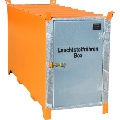 Bauer Leuchtstoffröhren-Box SL 200 nach ADR/RID 1.1.3.10c, Gelborange mit verzinkter Tür