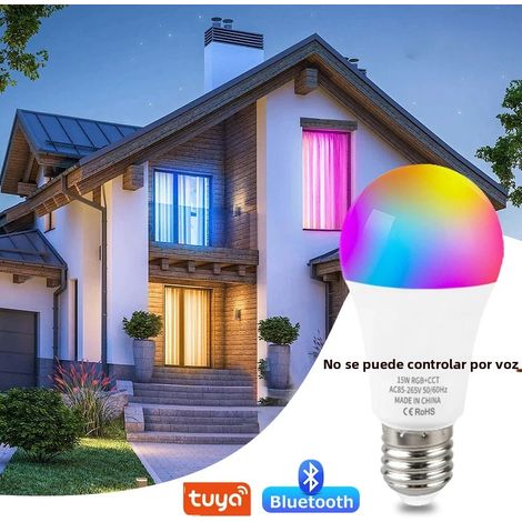 (1 modèle Bluetooth) Ampoule LED intelligente E27 RGBCW 15W 100-240V avec application et commande vocale (1/5)