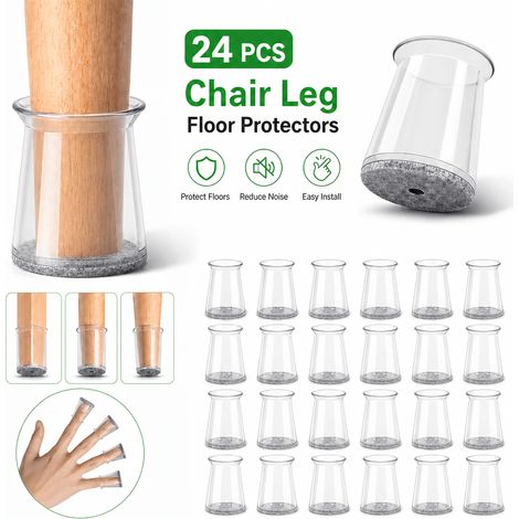 Pieds de meubles antidérapants, taille universelle, résistants aux rayures, durables, décorations de Noël, lot de 24, gris (1/4)