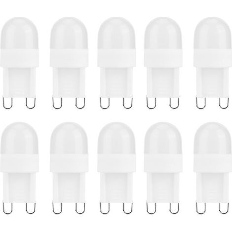 Lampadine LED, 10 pezzi 1,5 W G9, piccole lampadine LED con attacco a due pin per lampadari e illuminazione interna 230 V (luce calda) (1/4)