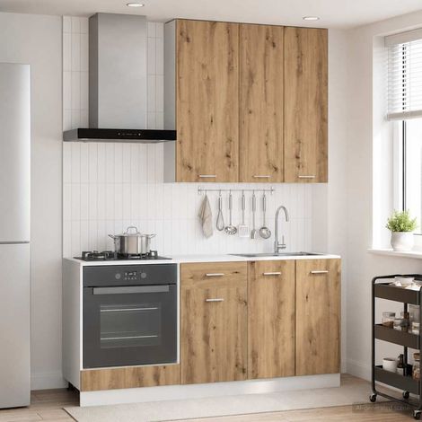 vidaXL Unité de cuisine LYON 5 pcs Chêne artisanal Bois d'ingénierie (1/5)