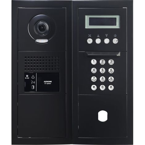 Platine vidéo modulaire défilement finition noir emplacement Vigik GTBVHSBMB AIPHONE 200465
