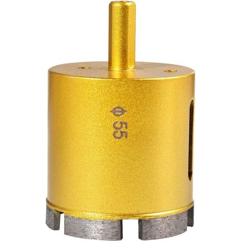 Punta a tazza diamantata da 55 mm, punta a corona per vetro, porcellana, marmo, ceramica, piastrelle, granito (diametro 55 mm) - Crezuo