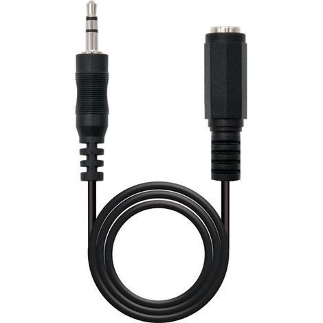 Cable Estéreo Nanocable 10.24.0201/ Jack 3.5 Macho - Jack 3.5 Hembra/ 1.5m (1/2)