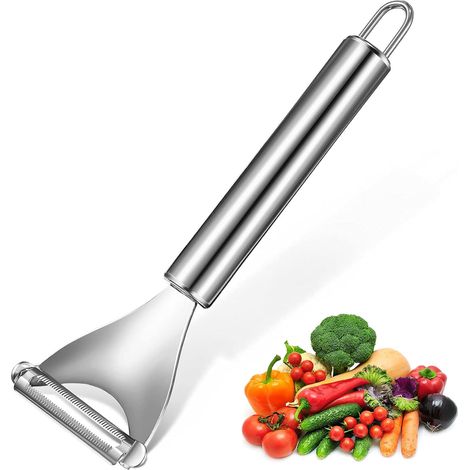 Gemüseschäler aus Edelstahl, 17,8 x 6,1 cm, Kartoffelschäler, drehbarer Obstschäler, Küchen-Gemüseschäler, multifunktionaler silberner Y-Schäler