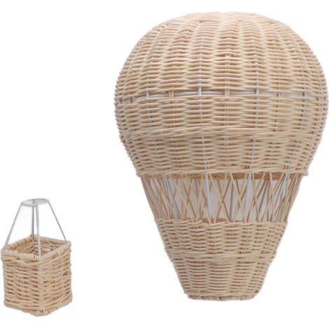 Montgolfière tressée en rotin, confectionnée à la main avec des détails exquis, décoration idéale pour une chambre d'enfant ou une fête, accessoire photo.