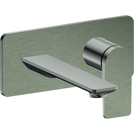 Façade mitigeur lavabo encastré bec 185 mm chrome noir brossé - CRISTINA ONDYNA BA25675