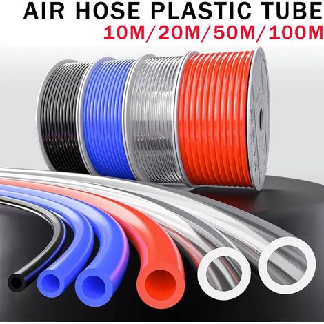 Tuyau pneumatique en plastique noir de 10 m (6 x 4 mm) - Tube en polyuréthane (1/5)