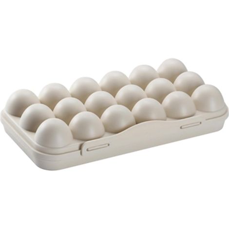 Boîte À Œufs - 18 Grilles - Plastique PP - Couvercle Hermétique - Réfrigérateur Et Cuisine - 30x15x6,5cm (1/5)