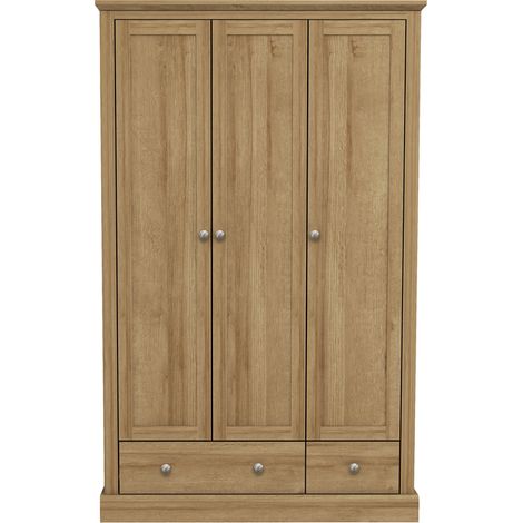 Devon 3 Door 2 Drawer Wardrobe - Particle Board - L56 x W112.9 x H181.5 cm - Oak (1/2)
