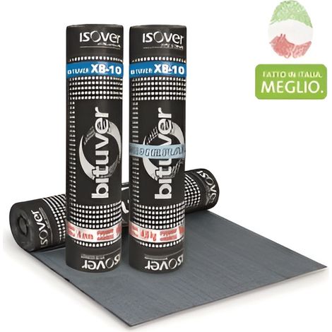 Guaina Impermeabilizzante Poliestere Ardesiata BITUVER XB-10 Mineral 10m² Rosso