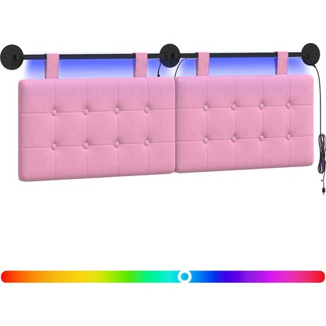 Maison Exclusive - Testiera sospesa Con luce LED Rosa Tessuto (1/5)